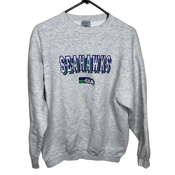 Vintage Logo 7 Seattle Seahawks Sweatshirt Large - Picture 1 of 4